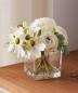 Preview: Deko-Set "White" Vase mit Blumenstrauß, Glasvase mit künstlichen Blumen, Blumenvase, Tischvase