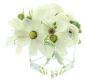 Preview: Deko-Set "White" Vase mit Blumenstrauß, Glasvase mit künstlichen Blumen, Blumenvase, Tischvase