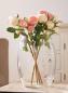 Preview: 4x Kunstblume "Rose" in creme & rosa, 38 cm hoch, Dekozweige, Kunstpflanze, Dekoblume