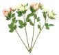 Preview: 4x Kunstblume "Rose" in creme & rosa, 38 cm hoch, Dekozweige, Kunstpflanze, Dekoblume