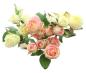 Preview: 4x Kunstblume "Rose" in creme & rosa, 38 cm hoch, Dekozweige, Kunstpflanze, Dekoblume
