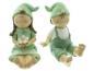 Preview: 2x Dekofigur "Frühling" Junge und Mädchen aus Polyresin, Gartenfigur wetterfest, Gartendeko für Draußen