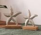 Preview: 2x Dekofigur "Seestern" aus Aluminium im Antik Design, Sockel aus Mango Holz, Tischdeko maritim