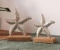 Preview: 2x Dekofigur "Seestern" aus Aluminium im Antik Design, Sockel aus Mango Holz, Tischdeko maritim