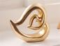 Preview: Dekofigur "Herz" aus Polyresin in Gold, 17 cm hoch, Tischdeko, Dekoherz, Hochzeitsdeko