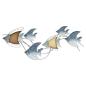 Preview: 3D Wanddeko "Fischschwarm" aus Metall, 89x39 cm, maritim, Wandbild, Wandschmuck, Metalldeko