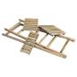 Preview: Regal "Recycling-Chic" aus Holz, klappbar, rustikal, 3 Böden, Standregal, Badregal, Blumenregal