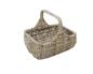 Preview: Einkaufskorb "Koboo Grey" aus Rattan, grau lackiert, 40x30 cm groß, Bügelkorb, Tragekorb, Flechtkorb