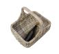 Preview: Einkaufskorb "Koboo Grey" aus Rattan, grau lackiert, 40x30 cm groß, Bügelkorb, Tragekorb, Flechtkorb