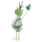 Preview: Dekofigur "Frosch mit Schmetterling" aus Metall, 49 cm hoch, Froschkönig, Froschfigur, Froschdeko, Gartendeko für Draußen