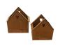 Preview: 2x Pflanzer "Haus" aus Metall mit Rost Finish, Outdoor Blumentopf, Pflanztopf, Pflanzgefäß, Gartendeko für Außen
