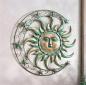 Preview: 3D Wanddeko "Sonne, Mond & Sterne" aus Metall, mintgrün & gold, Ø 46 cm, Metallbild, Wandbild