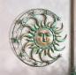 Preview: 3D Wanddeko "Sonne, Mond & Sterne" aus Metall, mintgrün & gold, Ø 46 cm, Metallbild, Wandbild