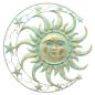Preview: 3D Wanddeko "Sonne, Mond & Sterne" aus Metall, mintgrün & gold, Ø 46 cm, Metallbild, Wandbild