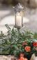 Preview: Stablaterne "Fleur" aus Metall, silber, im Antik Look, Outdoor Garten Laterne, Gartenstecker, Kerzenhalter