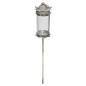 Preview: Stablaterne "Fleur" aus Metall, silber, im Antik Look, Outdoor Garten Laterne, Gartenstecker, Kerzenhalter