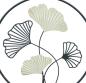 Preview: Wanddeko "Ginkgo" aus Metall & Holz, Ø 40 cm, Wandbild, Wandschmuck, Metalldeko