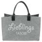 Preview: Shopper "Lieblingstasche" aus Filz, grau, recyceltes PET, Einkaufstasche groß, Damen Filztasche, Tragetasche