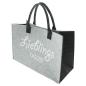 Preview: Shopper "Lieblingstasche" aus Filz, grau, recyceltes PET, Einkaufstasche groß, Damen Filztasche, Tragetasche