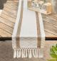 Preview: Tischläufer "Boho" beige, 30x140 cm, Tischband mit Fransen, Mitteldecke
