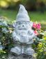 Preview: Gartenwichtel "Wikinger" aus Zement, weiß, 26 cm hoch, Gartenzwerg, Gnom, Wichtel Garten, Outdoor Dekofigur