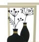 Preview: 2x Wanddeko "Vase" aus Metall schwarz mit Holz Rahmen, natur, Metallbilder Wohnzimmer, Wandbilder