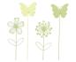 Preview: 4x Blumenstecker "Blume & Schmetterling" aus Metall, bunt, Dekostecker, Gartenstecker, Deko Stecker für Blumentopf, Beetstecker