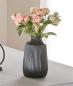 Preview: Dekovase "Black" aus Porzellan in matt schwarz mit Rillenstruktur, Blumenvase, Deko Vase