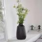 Preview: Dekovase "Black" aus Porzellan in matt schwarz mit Rillenstruktur, Blumenvase, Deko Vase