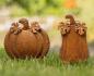 Preview: 2x Gartenstecker "Kürbis" aus Metall mit Echt Rost, Roststecker, Dekostecker, Herbstdeko, Outdoor Halloween Deko, Gartendeko für Draußen