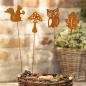 Preview: 4x Gartenstecker "Herbst" aus Metall mit Echt Rost, Roststecker, Dekostecker, Herbstdeko, Outdoor Gartendeko