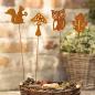 Preview: 4x Gartenstecker "Herbst" aus Metall mit Echt Rost, Roststecker, Dekostecker, Herbstdeko, Outdoor Gartendeko