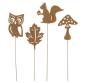 Preview: 4x Gartenstecker "Herbst" aus Metall mit Echt Rost, Roststecker, Dekostecker, Herbstdeko, Outdoor Gartendeko