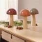 Preview: 3x Dekofigur "Glossy" aus Porzellan & Holz, große Deko Pilze, 16 cm hoch, Pilzset, Herbstdeko, Pilzdeko