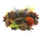 Preview: Windlicht "Herbst" Dekokranz klein & bunt, Ø 24 cm mit Kerzenglas, Herbstkranz, Tischkranz, Herbst Deko Kranz