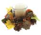 Preview: Windlicht "Herbst" Dekokranz klein & bunt, Ø 24 cm mit Kerzenglas, Herbstkranz, Tischkranz, Herbst Deko Kranz