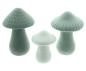 Preview: 3x Pilz "Grün" aus Porzellan, Herbstdeko 8 + 12 cm hoch, große Dekopilze, Dekofigur Pilzset, Pilze, Pilzdeko