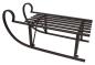 Preview: Großer Schlitten "Klassik" aus Metall, braun, 80 cm lang, Dekoschlitten Retro Design, Outdoor Weihnachtsdeko, Winterdeko, Gartendeko für Draußen