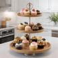 Preview: große Etagere "Oval" aus Mangoholz, 3 Etagen, Holz Tortenständer, Obstetagere, Kuchenständer, Cupcake Muffin Ständer, Wurst Käse Kekse Nüsse Platte