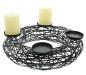 Preview: Adventskranz "Black" aus Metall, schwarz, rund, Ø 38 cm, Weihnachtskranz modern, Kerzenständer für 4 Stumpenkerzen