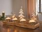Preview: Lichterboard "Rentier & Tannen" aus Mango Holz & Aluminium mit Kerzenständer für 4 Kerzen, Weihnachtsdeko 50 cm breit, Adventskranz