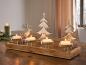 Preview: Lichterboard "Rentier & Tannen" aus Mango Holz & Aluminium mit Kerzenständer für 4 Kerzen, Weihnachtsdeko 50 cm breit, Adventskranz