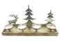 Preview: Lichterboard "Rentier & Tannen" aus Mango Holz & Aluminium mit Kerzenständer für 4 Kerzen, Weihnachtsdeko 50 cm breit, Adventskranz