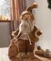 Preview: Weihnachtsmann "Braun" aus Kunstfell & Textil, 54 cm hoch, Weihnachtsmannfigur, Nikolaus, Santa Claus Figur, Weihnachtsdeko
