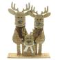 Preview: Weihnachtsdeko "Rentier-Familie" aus recyceltem Holz, 43 cm hoch, Dekofigur innen, Holzdeko