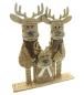Preview: Weihnachtsdeko "Rentier-Familie" aus recyceltem Holz, 43 cm hoch, Dekofigur innen, Holzdeko
