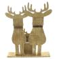 Preview: Weihnachtsdeko "Rentier-Familie" aus recyceltem Holz, 43 cm hoch, Dekofigur innen, Holzdeko