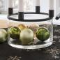 Preview: Schale "Klar" aus Glas mit Kerzenständer für 4 Stabkerzen, Adventskranz, Dekoschale mit Metallkranz, Obstschale, Glasschale