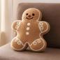 Preview: Dekokissen "Lebkuchenmann" saisonale Weihnachtsdeko aus Teddyfleece, Sofakissen mit Füllung & Bezug, kuscheliges Zierkissen, Couchkissen, Kissen