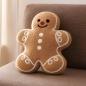 Preview: Dekokissen "Lebkuchenmann" saisonale Weihnachtsdeko aus Teddyfleece, Sofakissen mit Füllung & Bezug, kuscheliges Zierkissen, Couchkissen, Kissen
